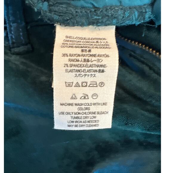 Free People Women’s Velour Dark Green Boot Cut Crop Style Pants Size 28 - Picture 5 of 11